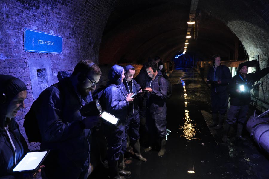 Guided tour of historic former canals and sewers under Antwerp Belgium