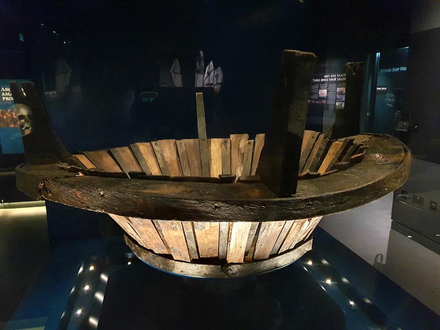 The only surviving 16th century Crows Nest in the world from the Mary Rose Portsmouth Historic Dockyard