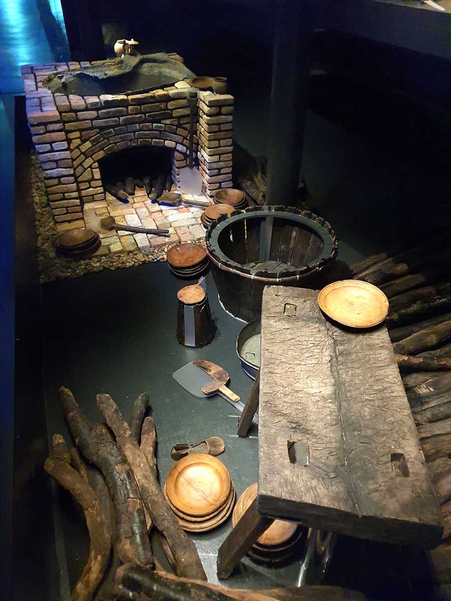 The brick galley oven and equipment from the Mary Rose Portsmouth Historic Dockyard
