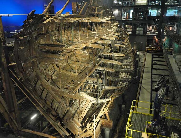 The salvaged wreck of the Mary Rose Portsmouth Historic Dockyard