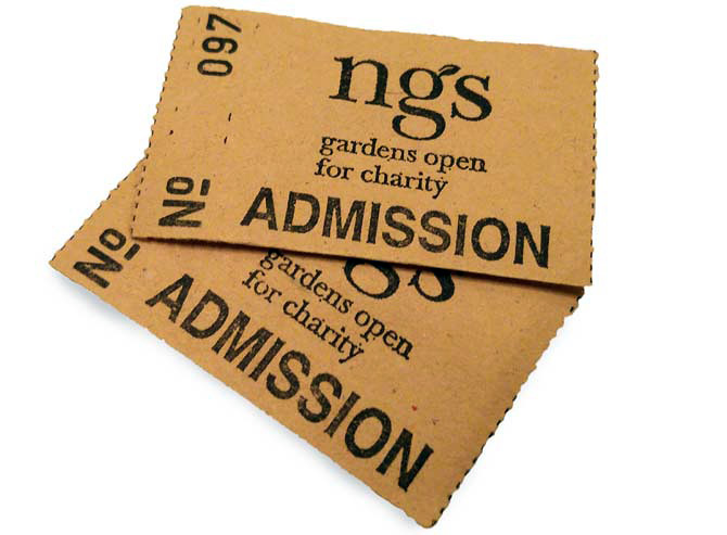 NGS National Garden Scheme admission tickets
