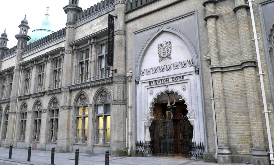 Exterior of the Brighton Dome Arts Venue on Church Street Brighton
