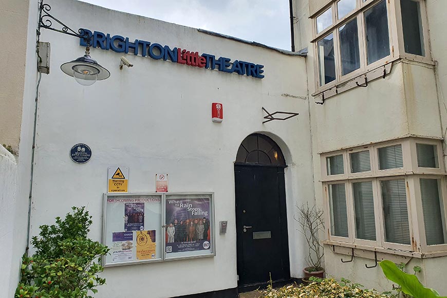 Exterior of Brighton Little Theatre 9 Clarence Gardens, Brighton. Not-for-profit theatre company