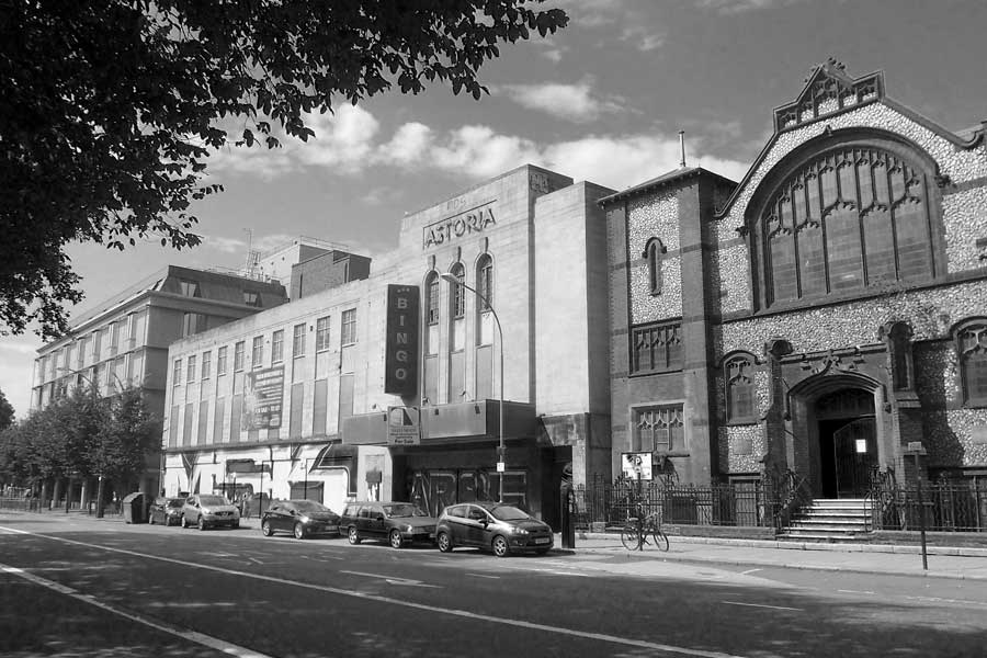 The former Astoria Cinema, Gloucester Place, Brighton, City of Brighton and Hove, England. Built in 1933 as an 1,800-capacity "super-cinema" by Edward Stone, it became a bingo hall in 1977 and closed down in 1997. Demolished in 2019 despite being listed at Grade II.