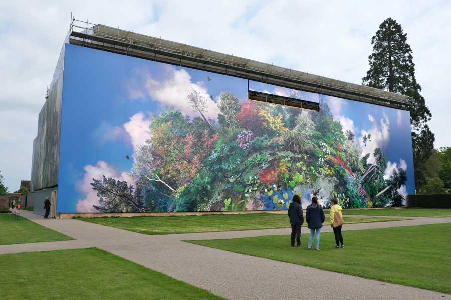 Planet Wakehurst photo montage by Catherine Nelson at Wakehurst West Sussex. The largest outdoor art installation in the UK