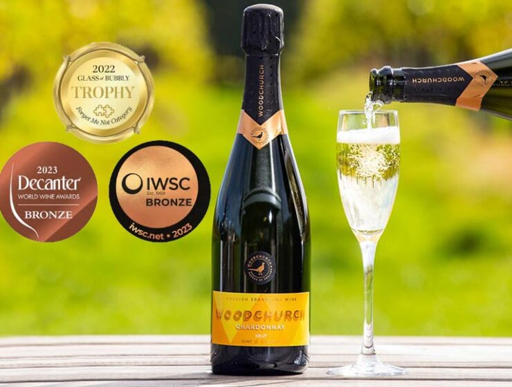 Bottle of Woodchurch Wine English Sparkling Chardonnay Brut