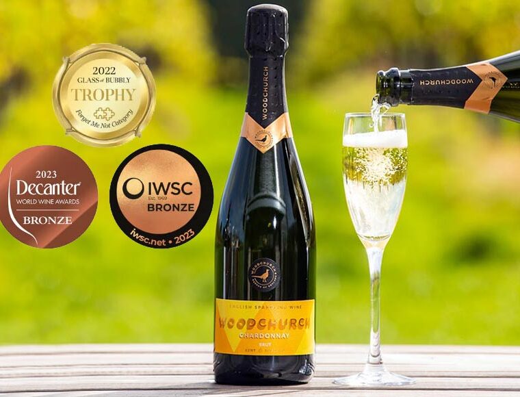 Bottle of Woodchurch Wine English Sparkling Chardonnay Brut