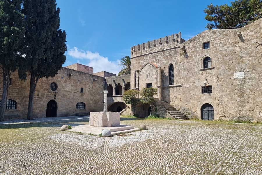 Restored courtyard near the Archeological Museum Rhodes