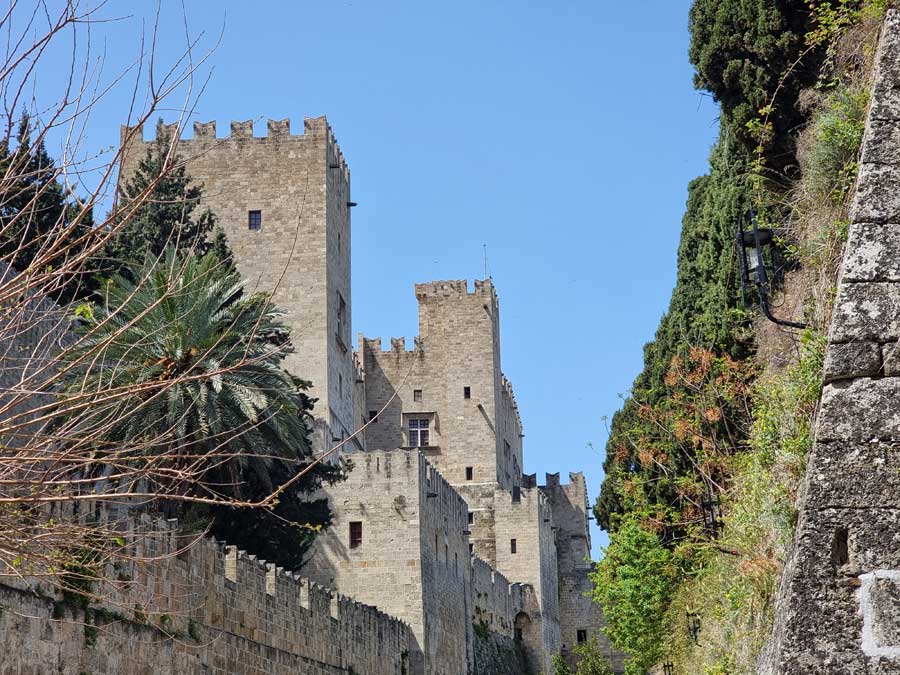 Grandmasters Palace Rhodes seen from the moat walk