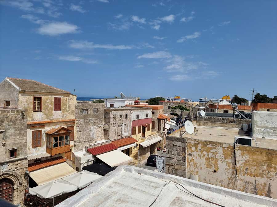 Looking across the rooftops in Rhodes