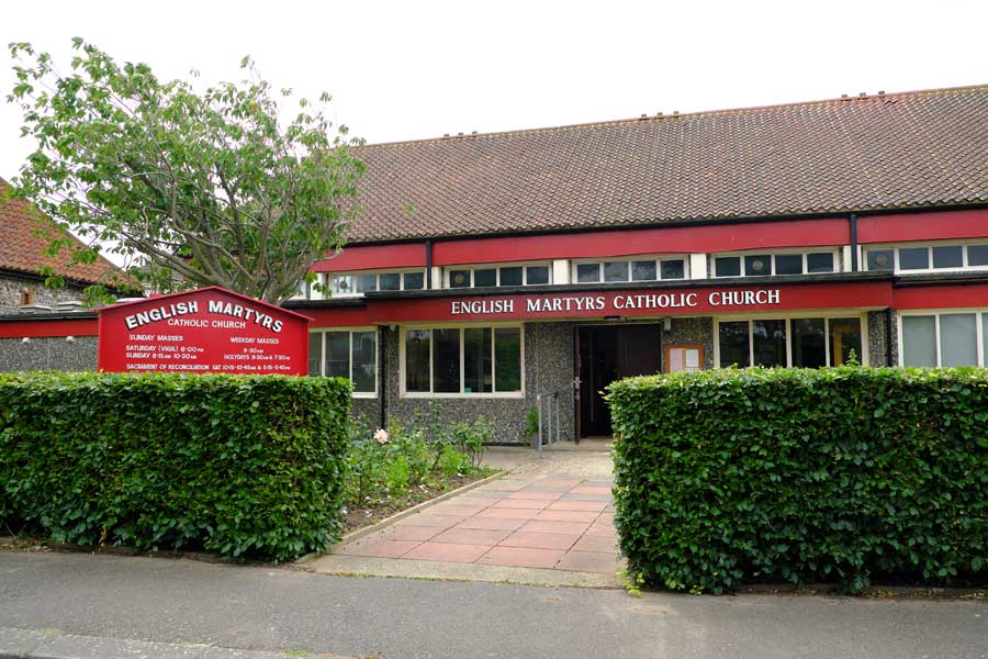 Exterior of English Martyrs Catholic Church Goring by Sea Worthing West Sussex England