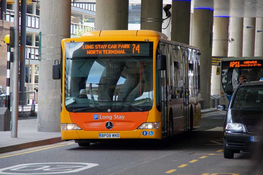 Long stay car park bus at Gatwick Airport North Terminal