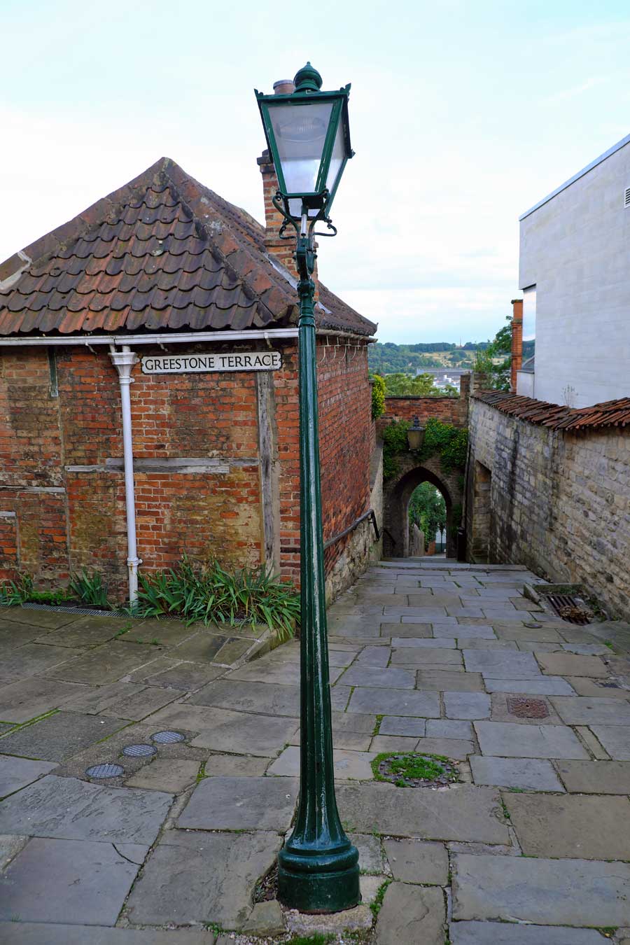 Greestone Terrace and stairs, once the old Roman way into Lincoln