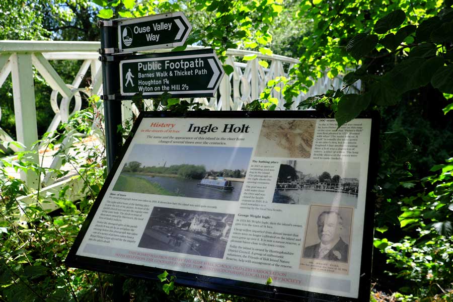 Information board about the history of Ingle Holt St Ives Cambridgeshire