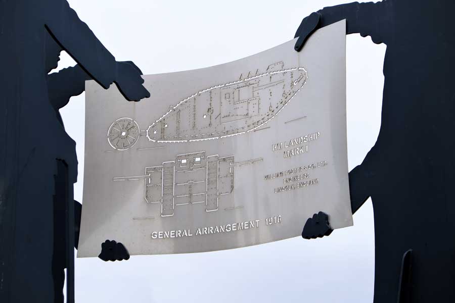 Schematic diagram at Lincoln Tank Memorial, Tritton Road Roundabout, Lincoln