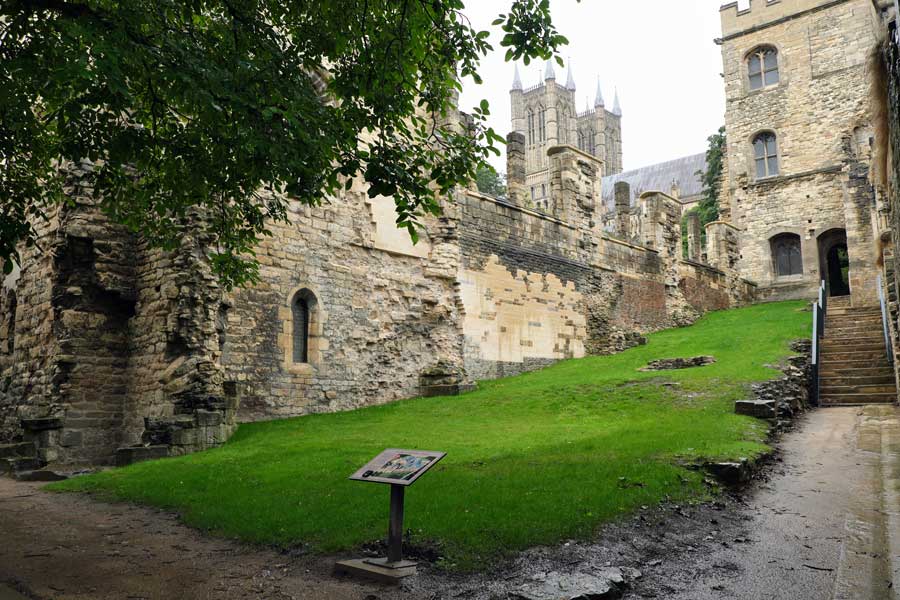 The ruins of the Medieval Bishop's Palace in Lincoln