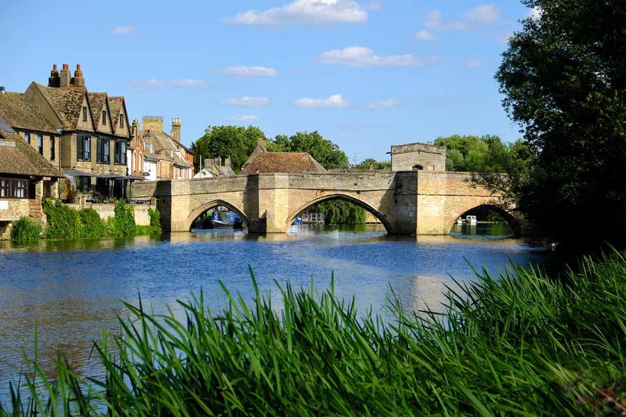 Looking towards St Ives Bridge from Hemingford Grey Meadow Cambridgeshire