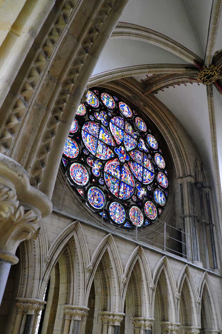 Dean's Eye, medieval stained-glass window at Lincoln Cathedral, England