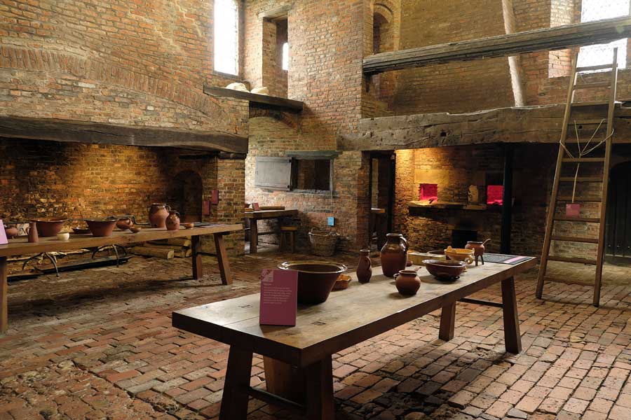Medieval kitchen at Gainsborough Old Hall, Lincolnshire, UK