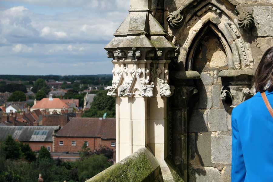 Restoration of Lincoln Cathedral’s stonework on rooftop