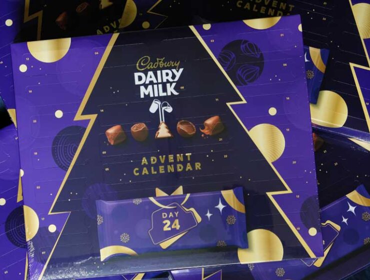 Cadbury Dairy Milk Chocolate Advent Calendar 2023 containing 23 Chocolates and 1 tablet chocolate bar