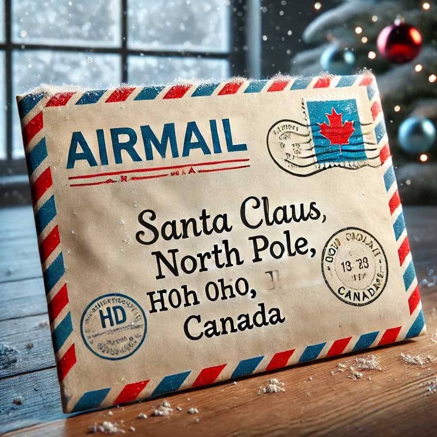 Airmail letter to Santa Claus, Canada