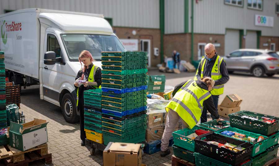 Picking and packing FareShare delivery van