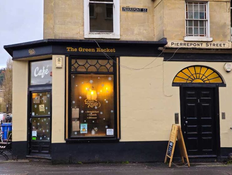 Exterior of Green Rocket café in Bath, UK