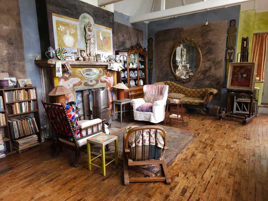 The art studio of Vanessa Bell and Duncan Grant at Charleston Farmhouse Firle East Sussex