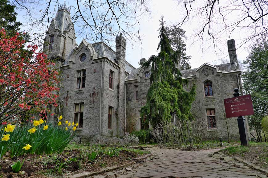 Exterior of Ebenezer Maxwell Mansion Philadelphia in spring