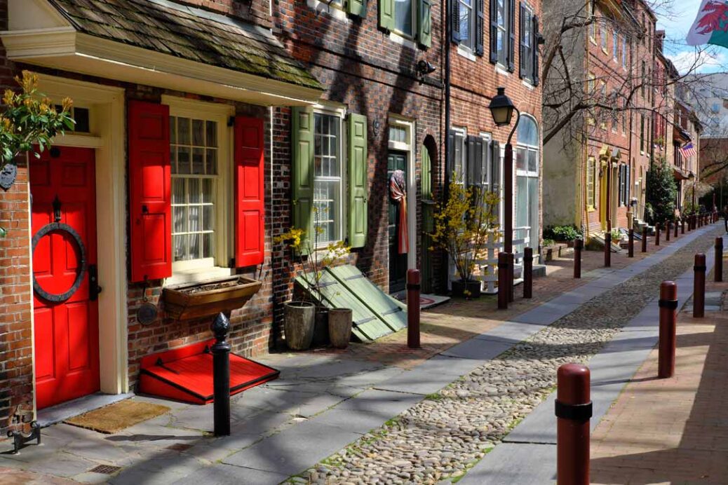 Houses in Elfreth's Alley Philadelphia Pennsylvania USA