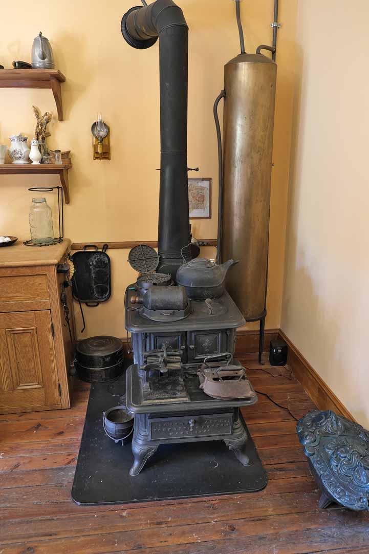 Victorian era stove and hot water system at Ebenezer Maxwell Mansion Philadelphia