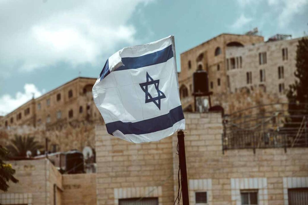 Flag of Israel in Jerusalem, Israel