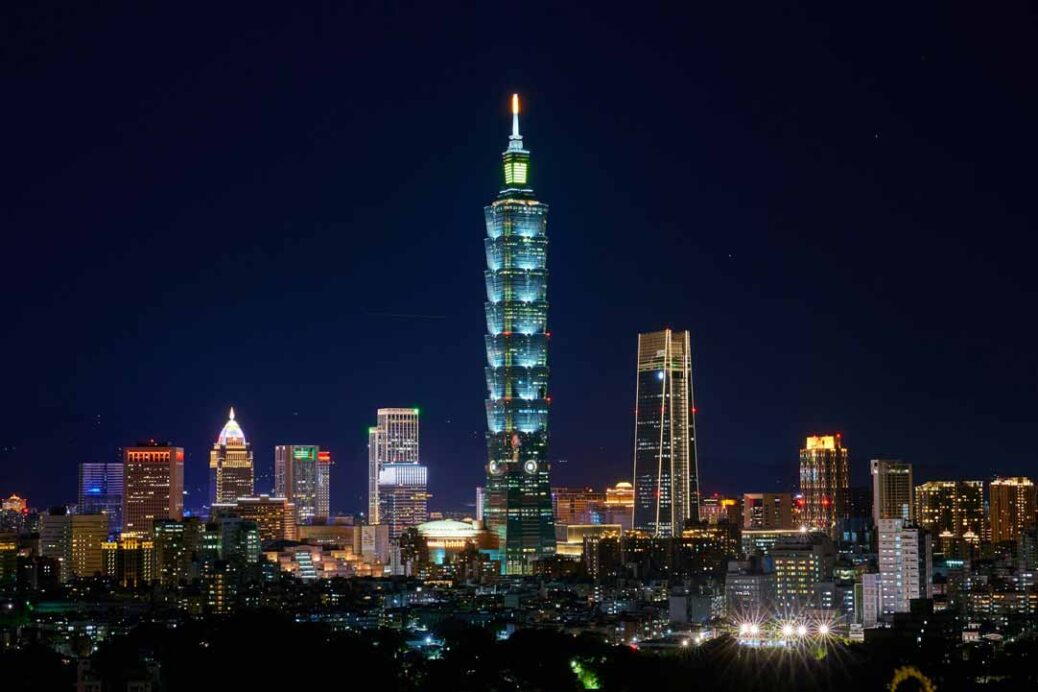 Taipei XinYi District Taiwan at night