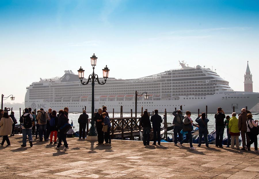 Cruise ship in Venice Italy