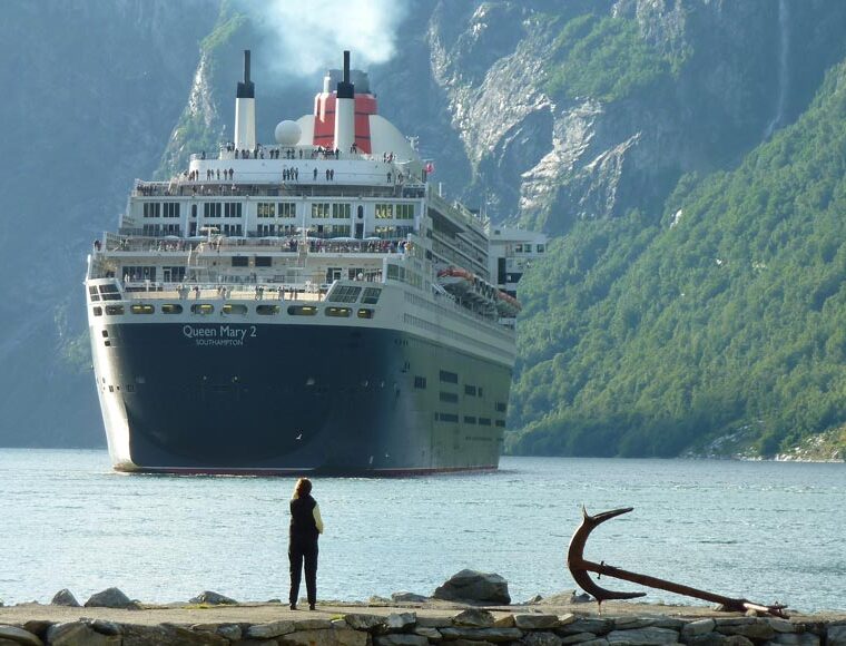 Cruise ship Queen Mary 2 in the Fjords