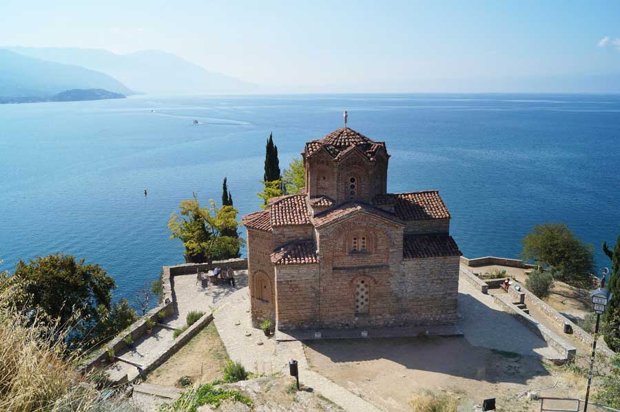 Saint Jovan Kaneo church on the shore of Lake Ohrid Albania