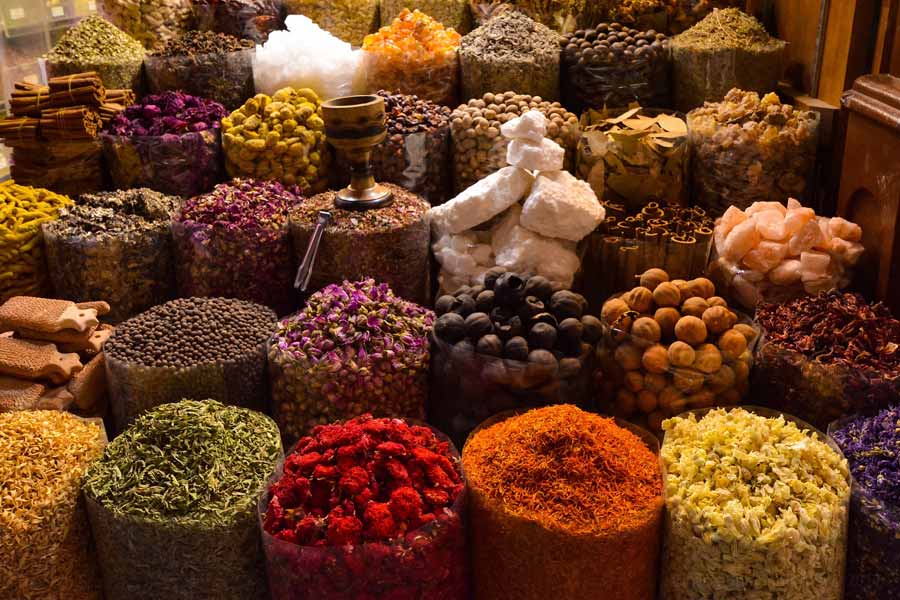 Spices in a market in Morocco