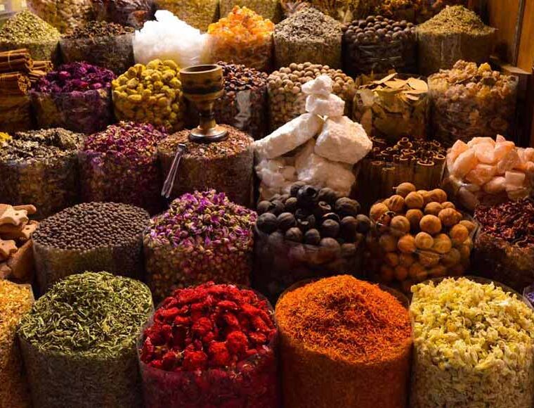 Spices in a market in Morocco