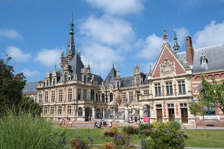 Exterior of the Palais Bénédictine distillery and museum Fécamp Normandy France
