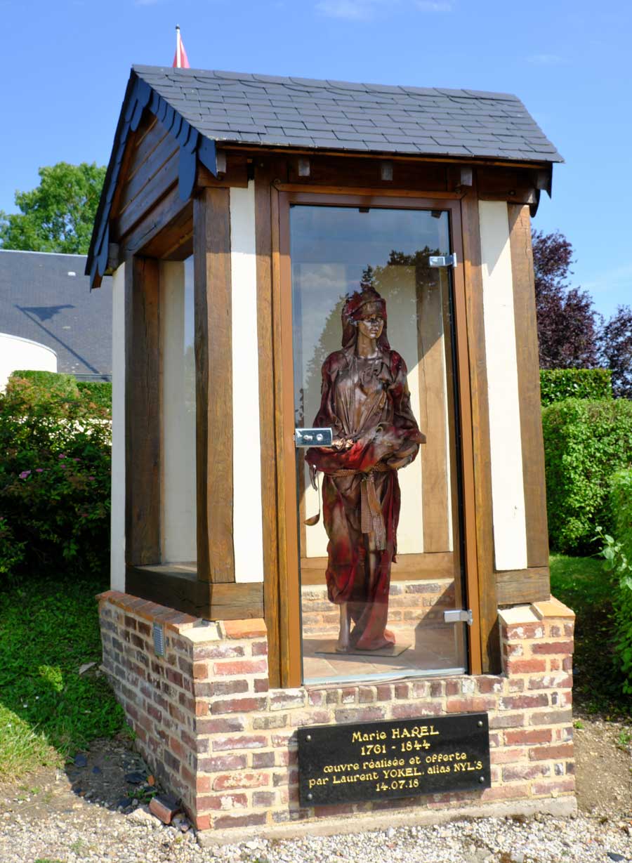 Statue of Marie Harel in Camembert Normandy France