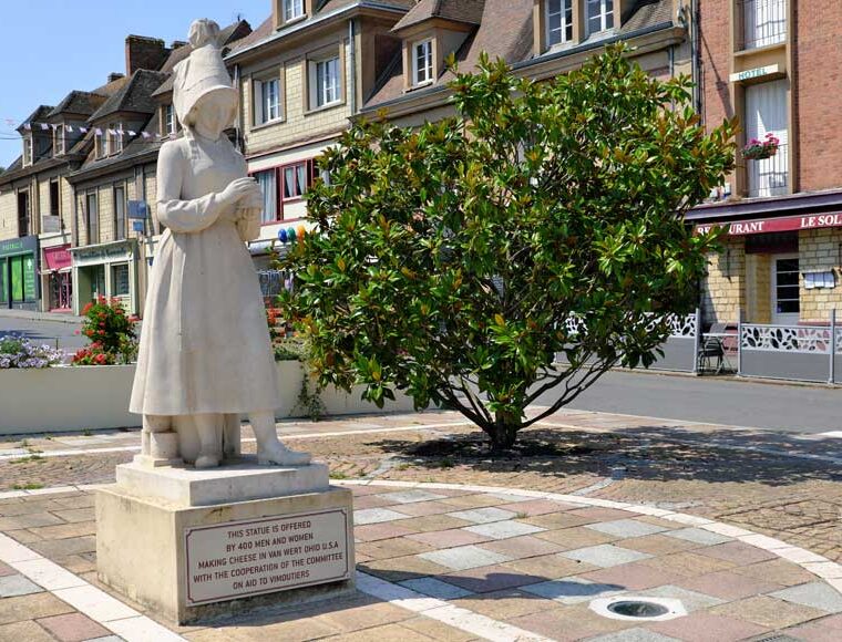 Statue of Marie Harel in Vimoutiers Normandy France