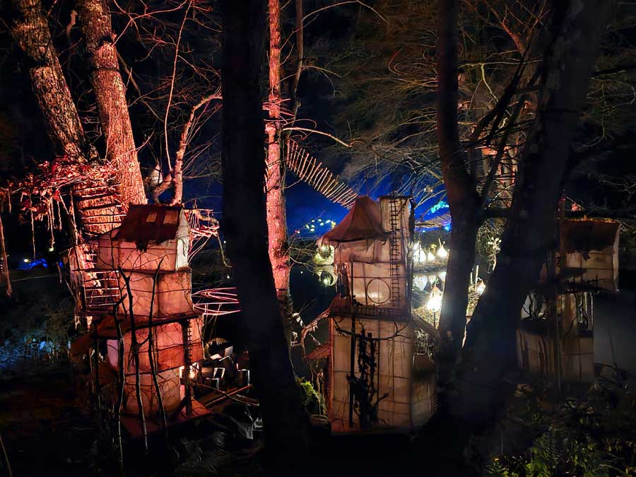 Paper lantern houses of the Tree Tribes at Wakehurst Glow Wild