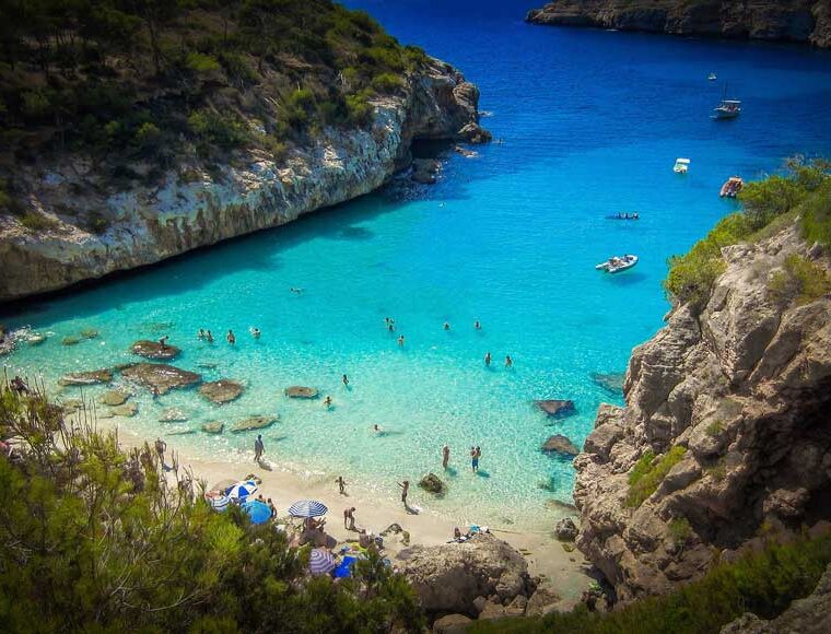 People on a beach in Mallorca