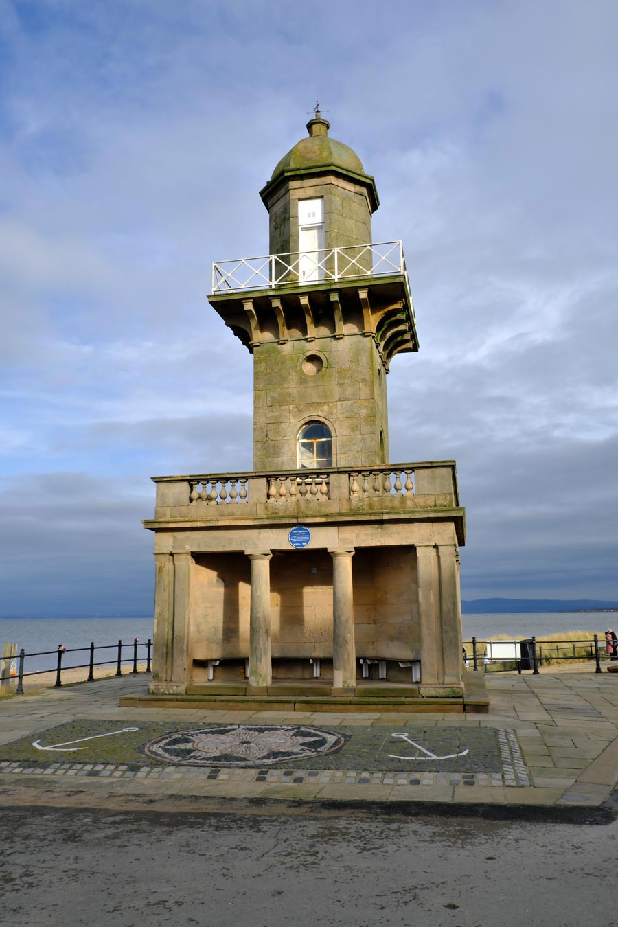 Beach Lighthouse, also known as Lower Lighthouse, a sandstone building on the seafront in Fleetwood, Lancashire UK