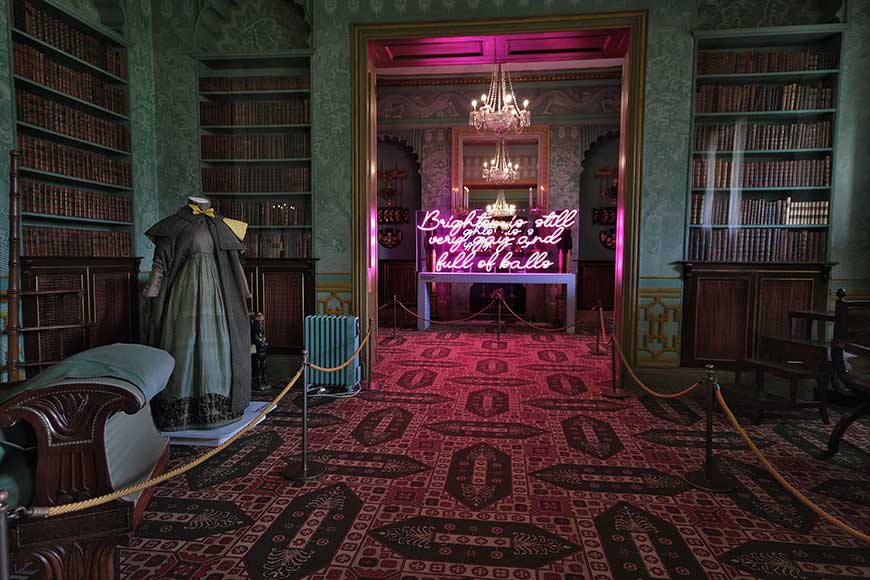 Pink neon sign, part of the Colours exhibition in the Kings apartments Royal Pavilion Brighton