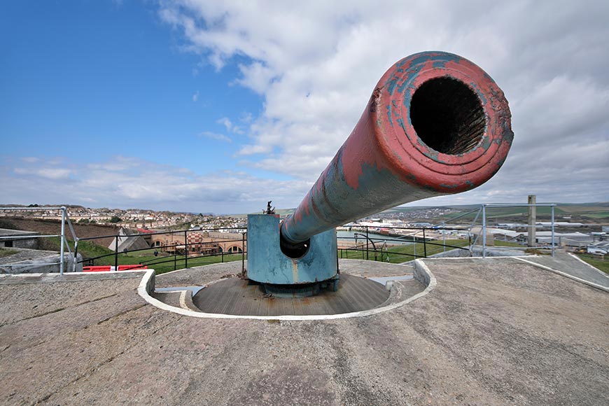 6-inch WW2 battery gun at Newhaven Fort East Sussex