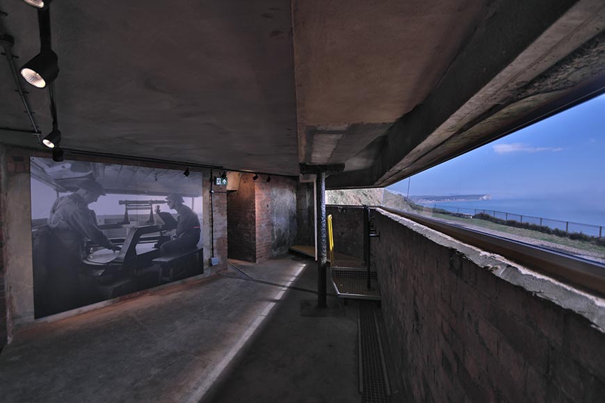 View of the inside of the Battery Observation Post at Newhaven Fort, East Sussex