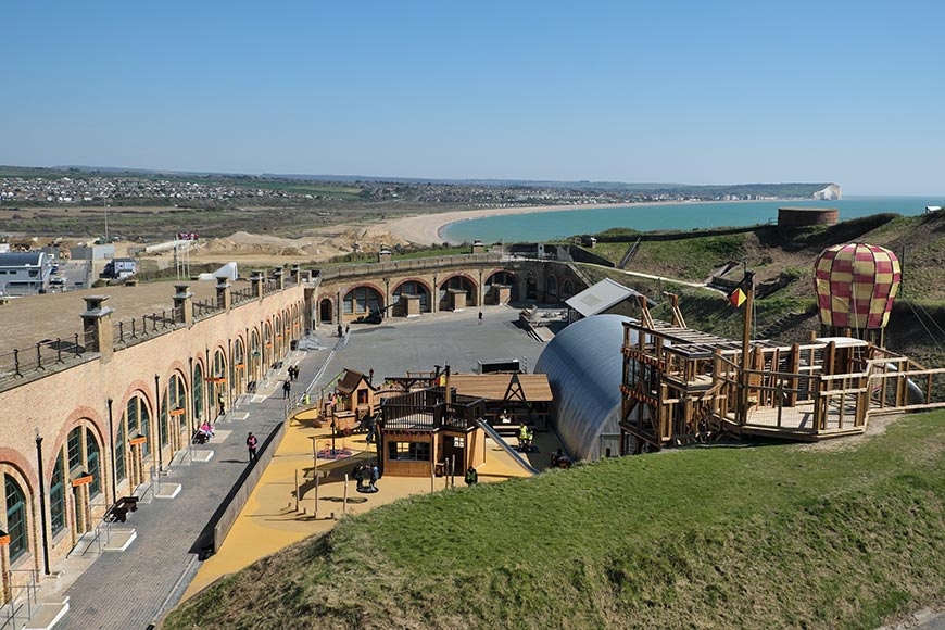 Overview of Newhaven Fort, showing children's play area