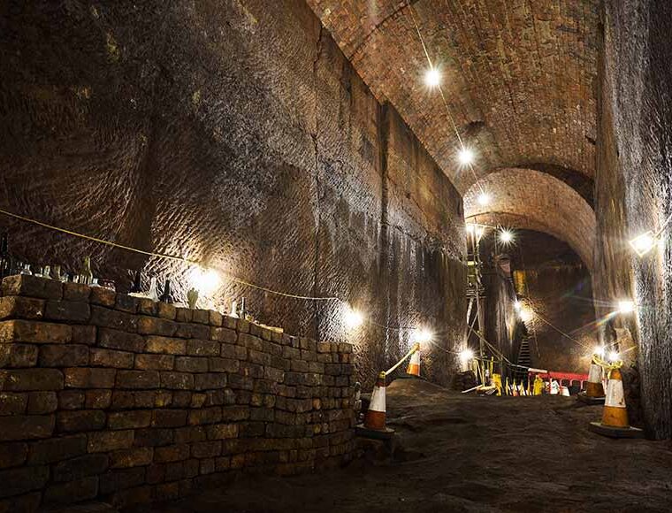 The 'Banqueting Hall' beneath the site of Joseph Williamson's house, Mason Street, Liverpool.